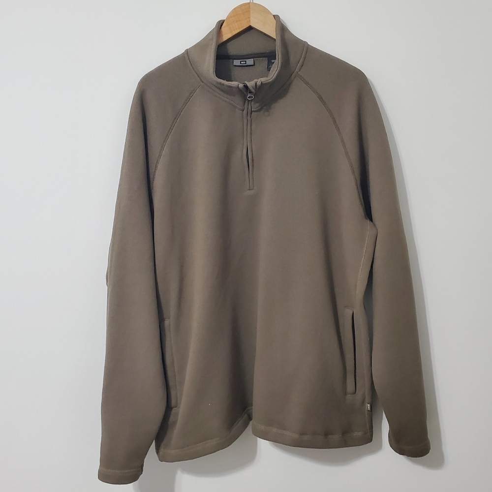 REI Quarter Zip Pullover Sweater Zip Pockets Olive Green Men's XXL